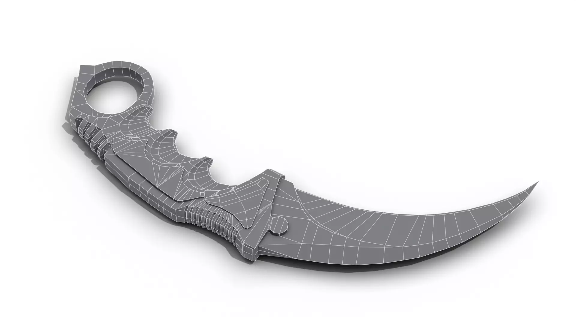 Karambit Knive Low-poly 3D model_9