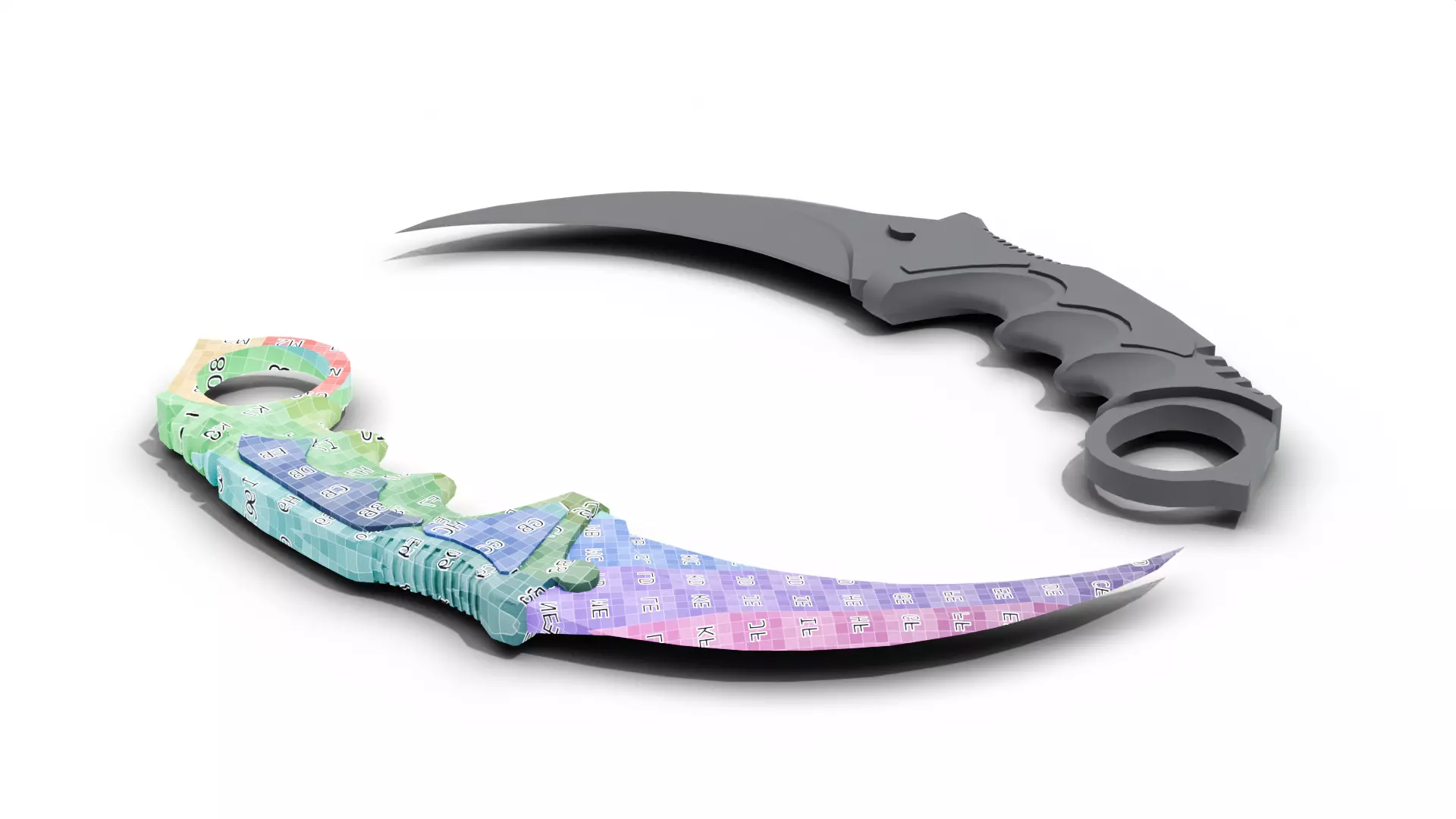 Karambit Knive Low-poly 3D model_7