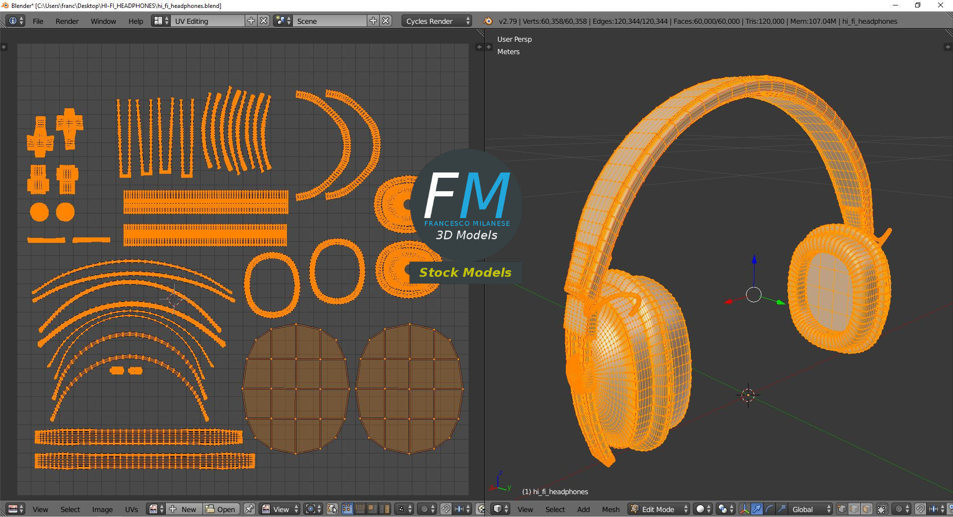 Hi-Fi headphones 3D model_10