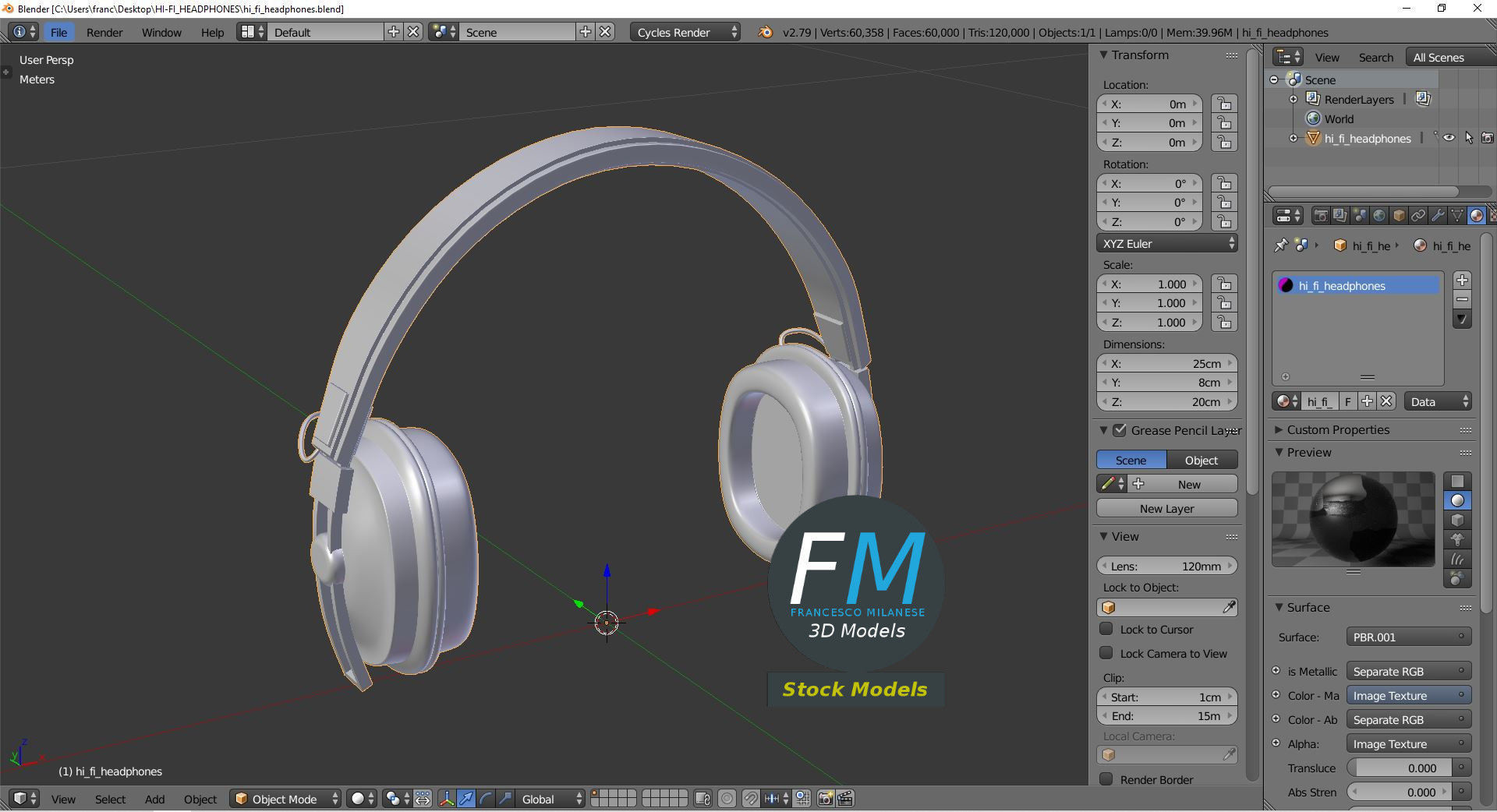 Hi-Fi headphones 3D model_9