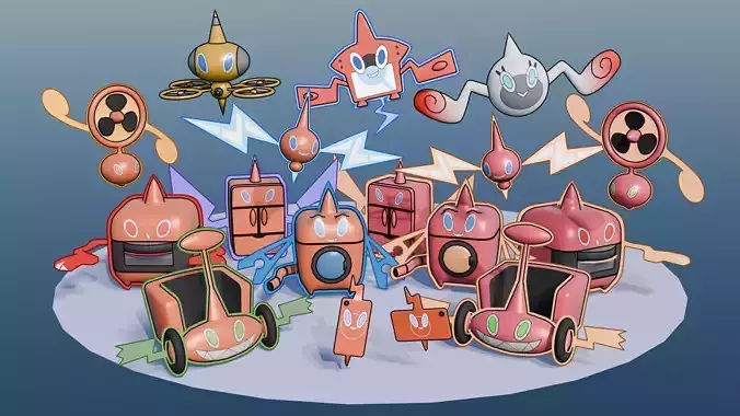 Rotom Forms Pack 3D Model Collection