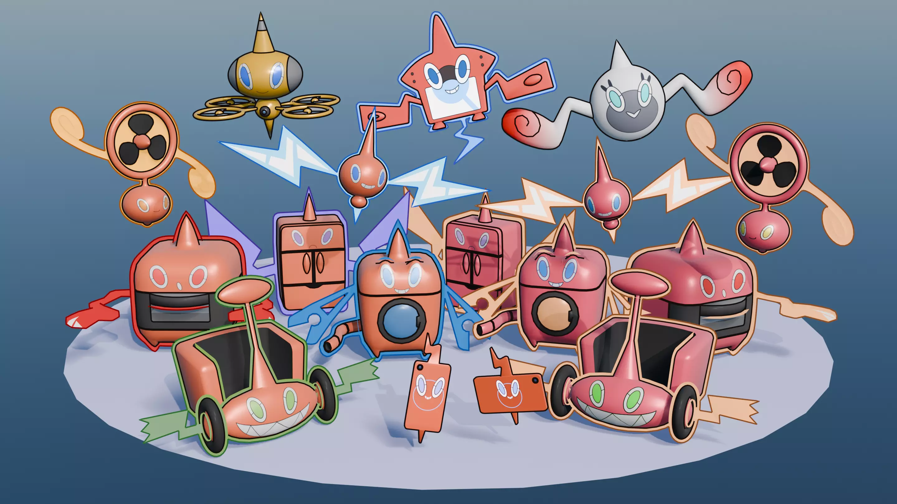 Rotom Forms Pack 3D Model Collection_0