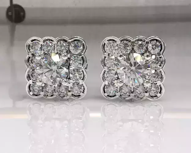 Timothes Diamond Earing 3D JewelryModel  Printable 3D