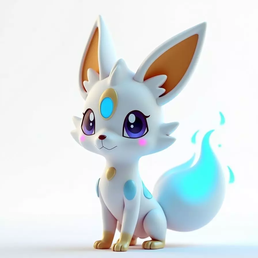 Luniora Luminous Spirit Fox Creature 3D Model Magical Companion Low-poly 3D model_0