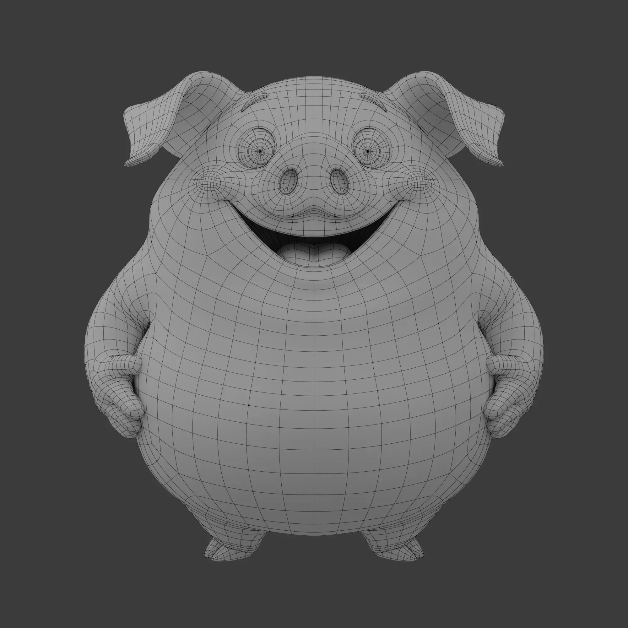 Pig Cartoon 3D model_12