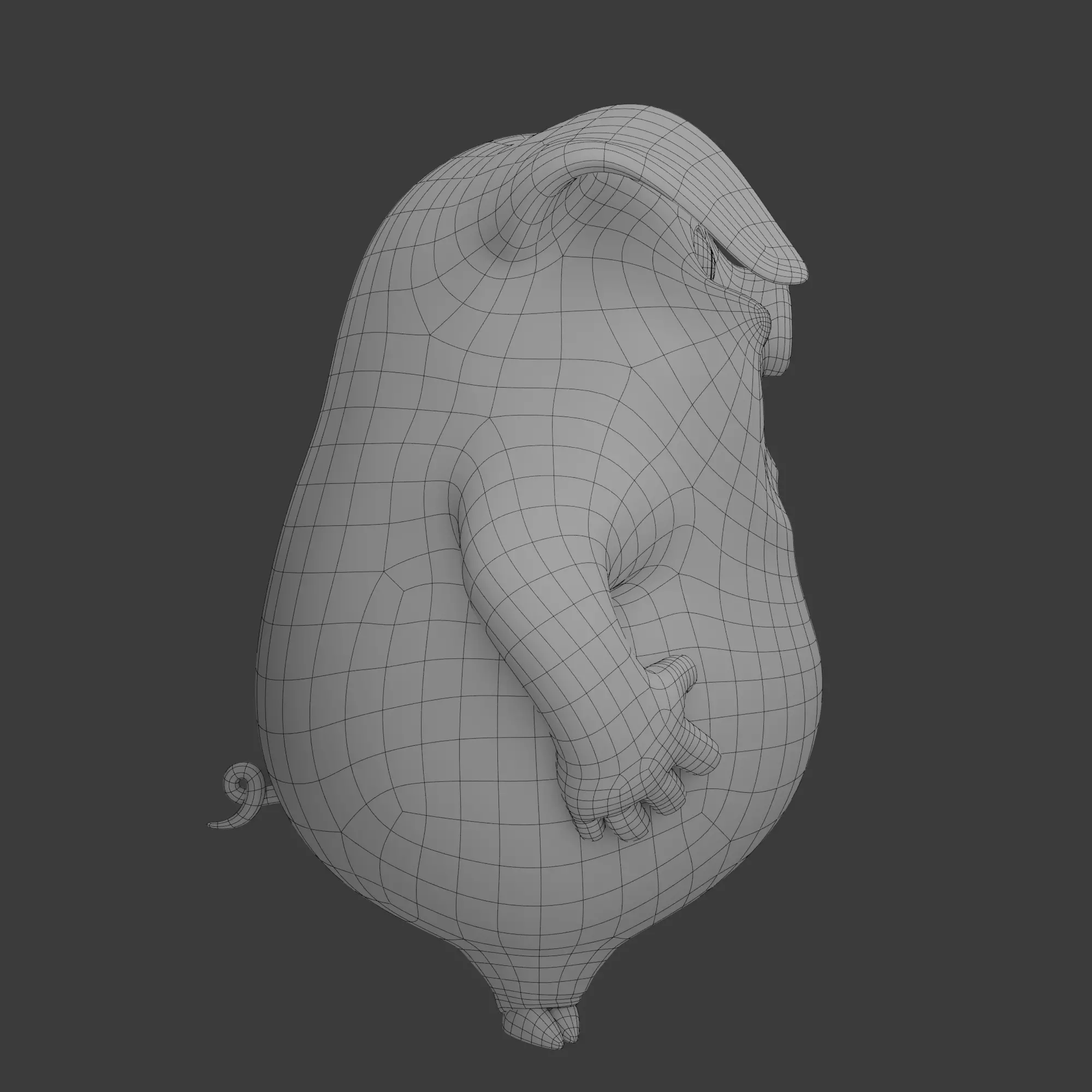 Pig Cartoon 3D model_16