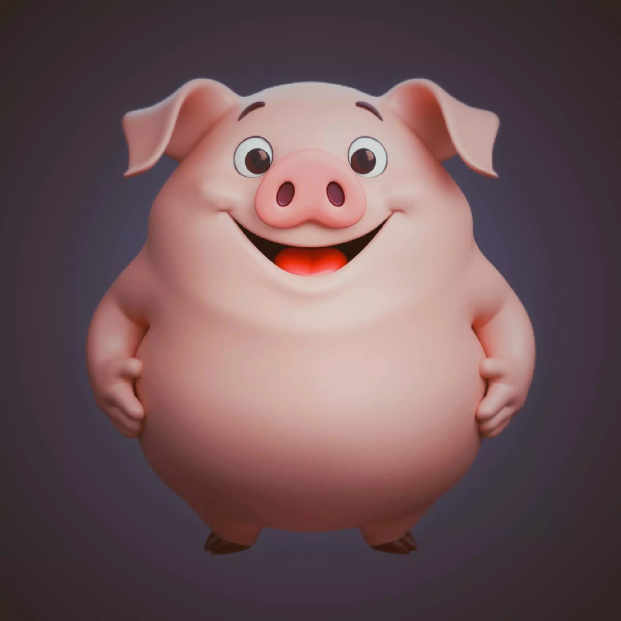 Pig Cartoon 3D model_0