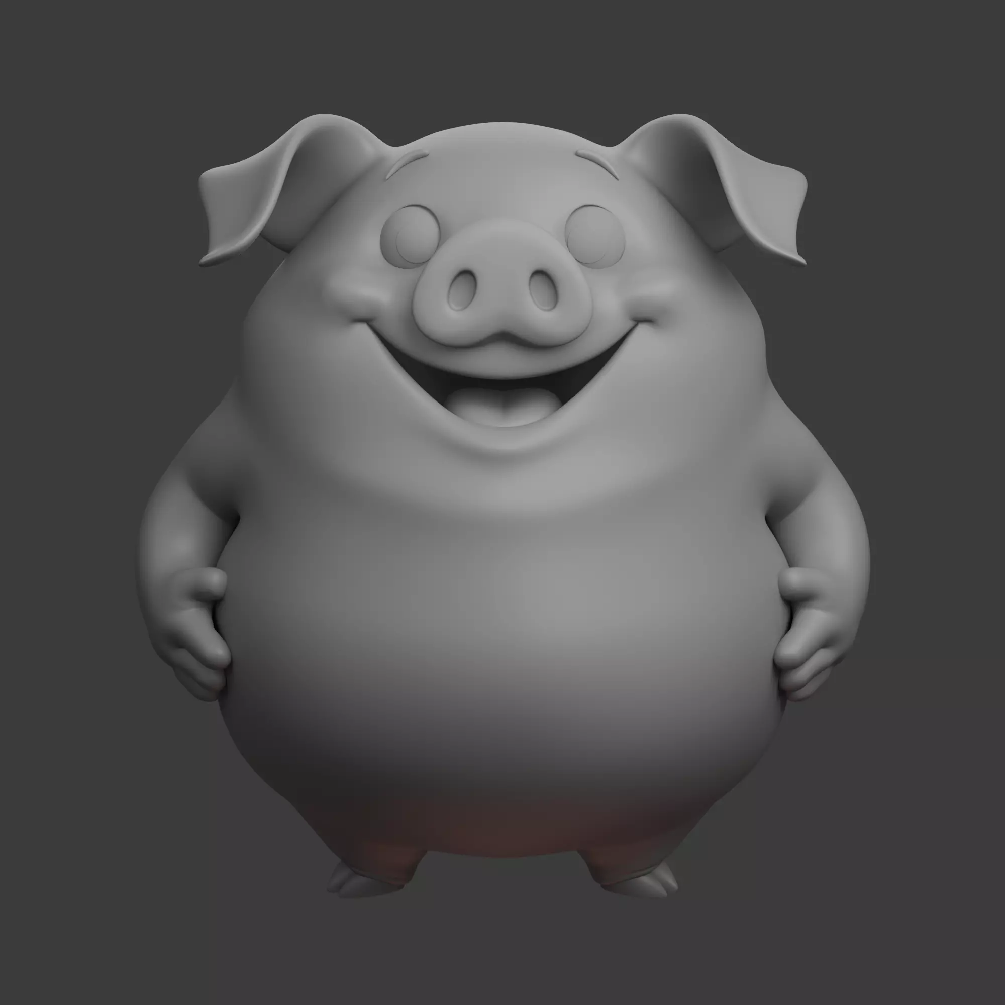 Pig Cartoon 3D model_7