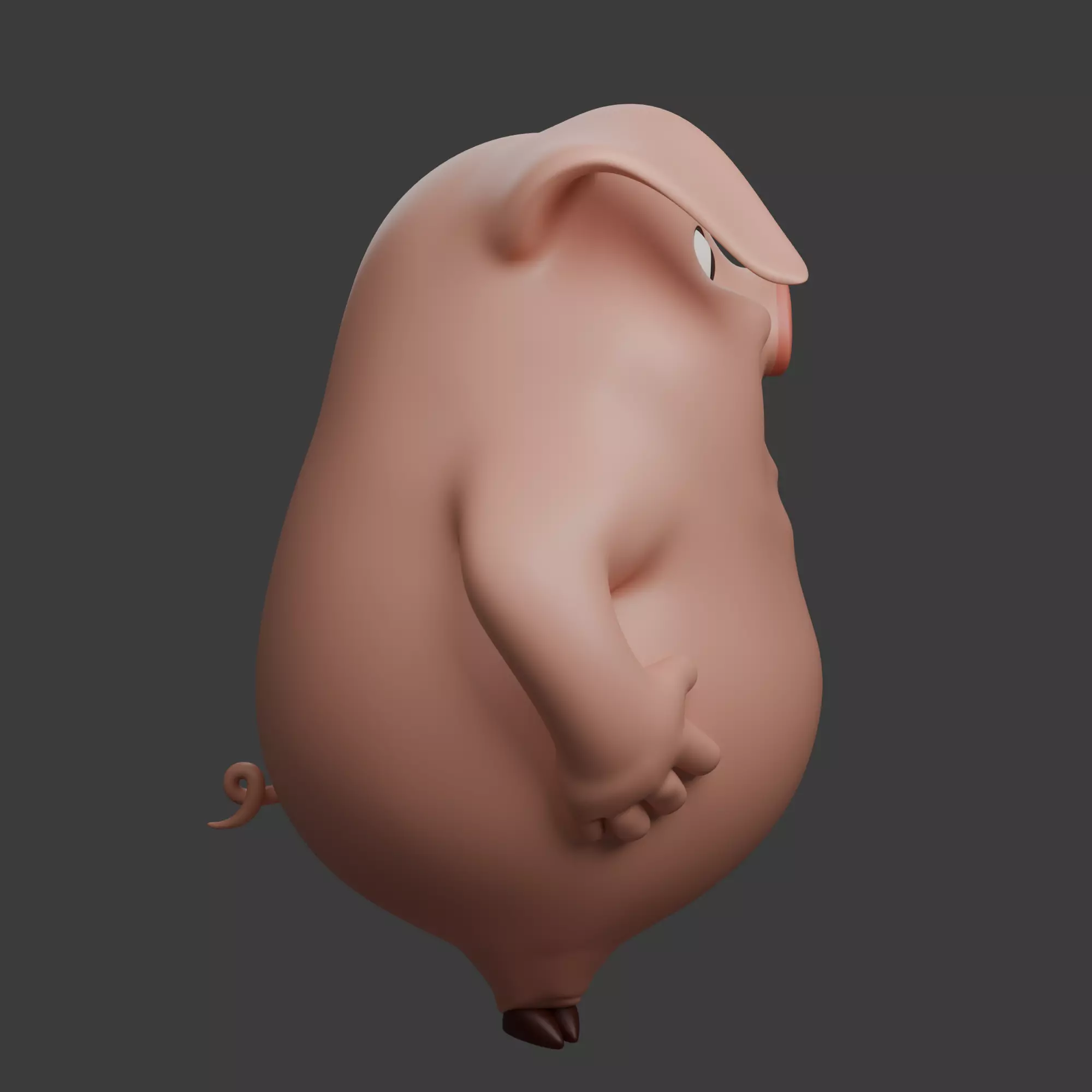 Pig Cartoon 3D model_6