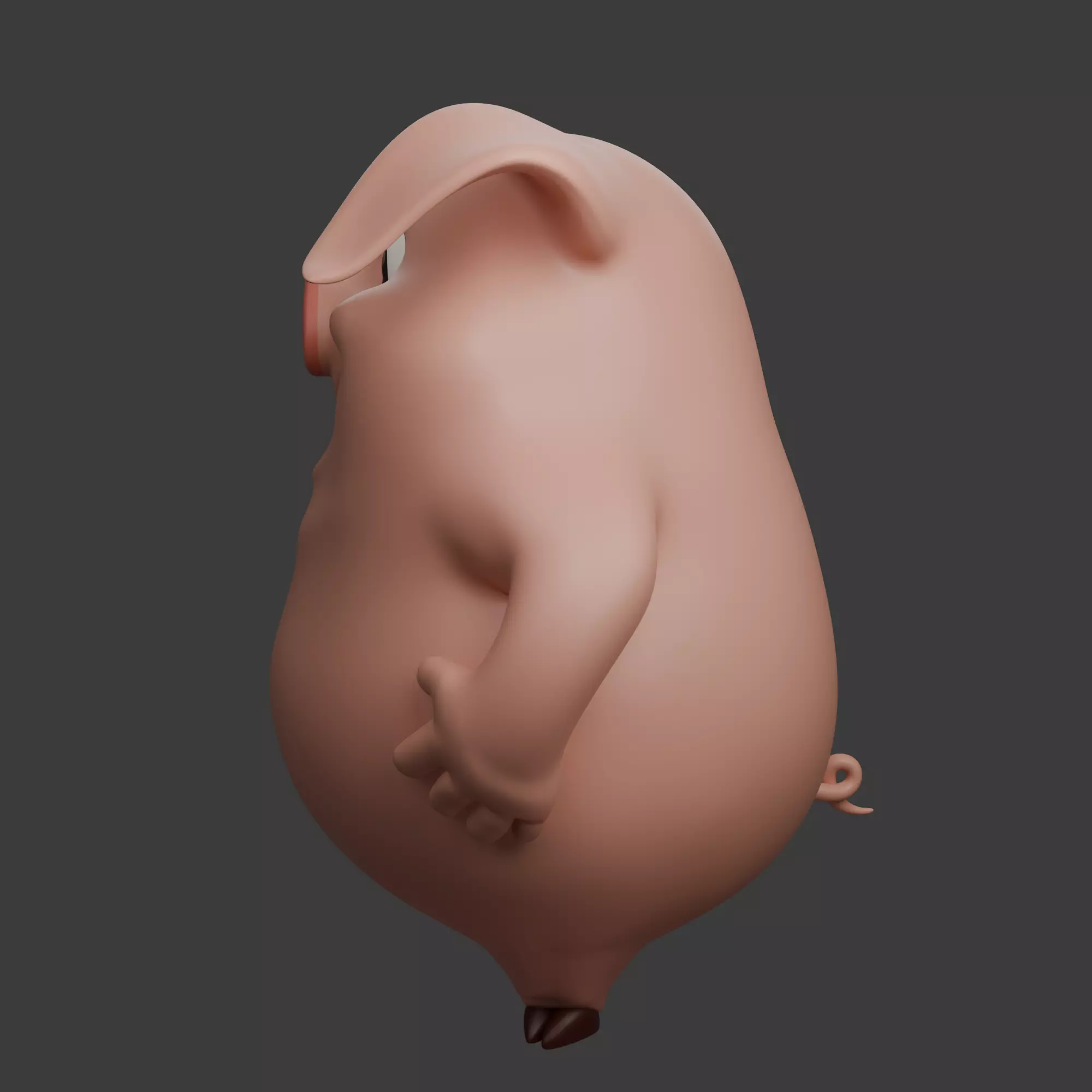 Pig Cartoon 3D model_4