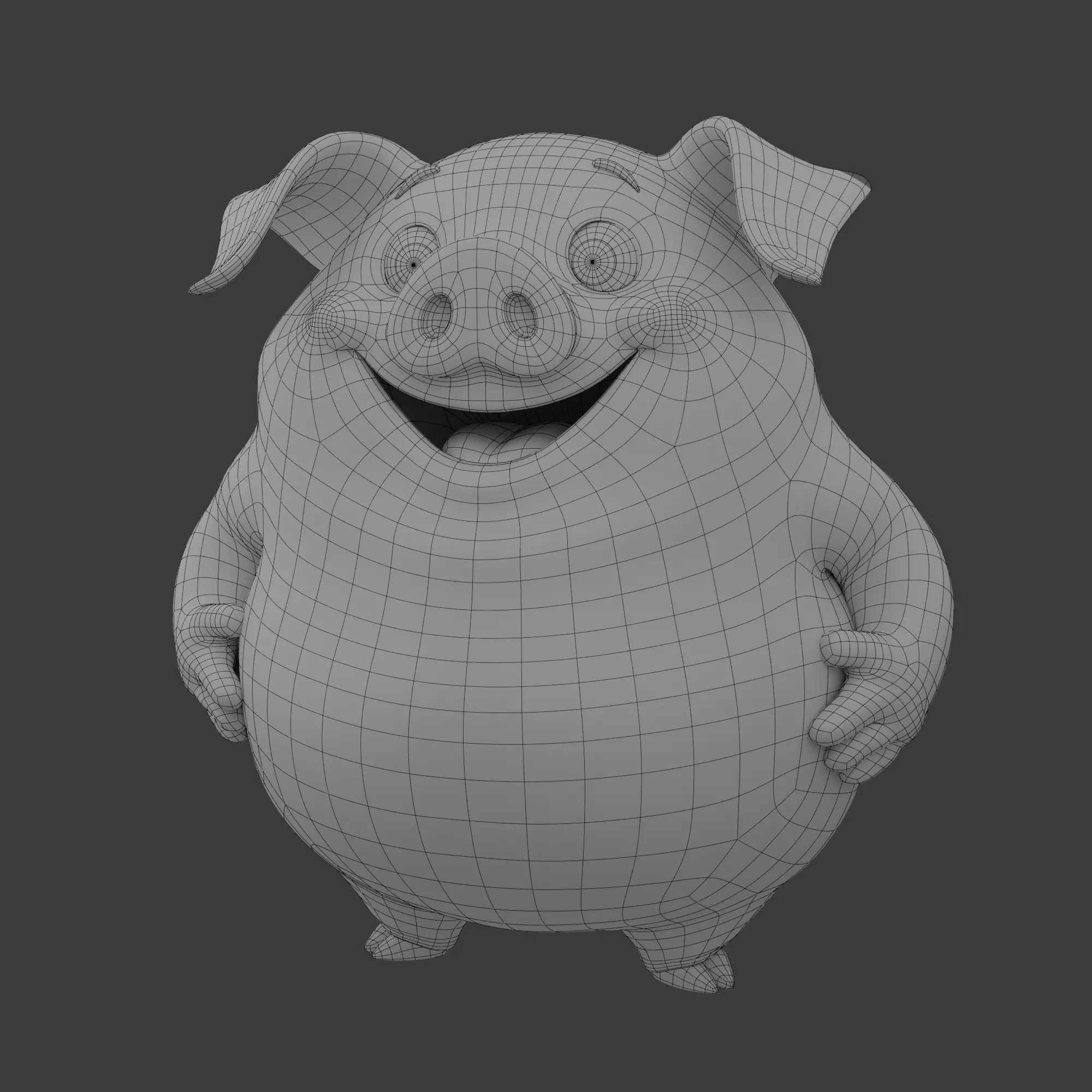 Pig Cartoon 3D model_13