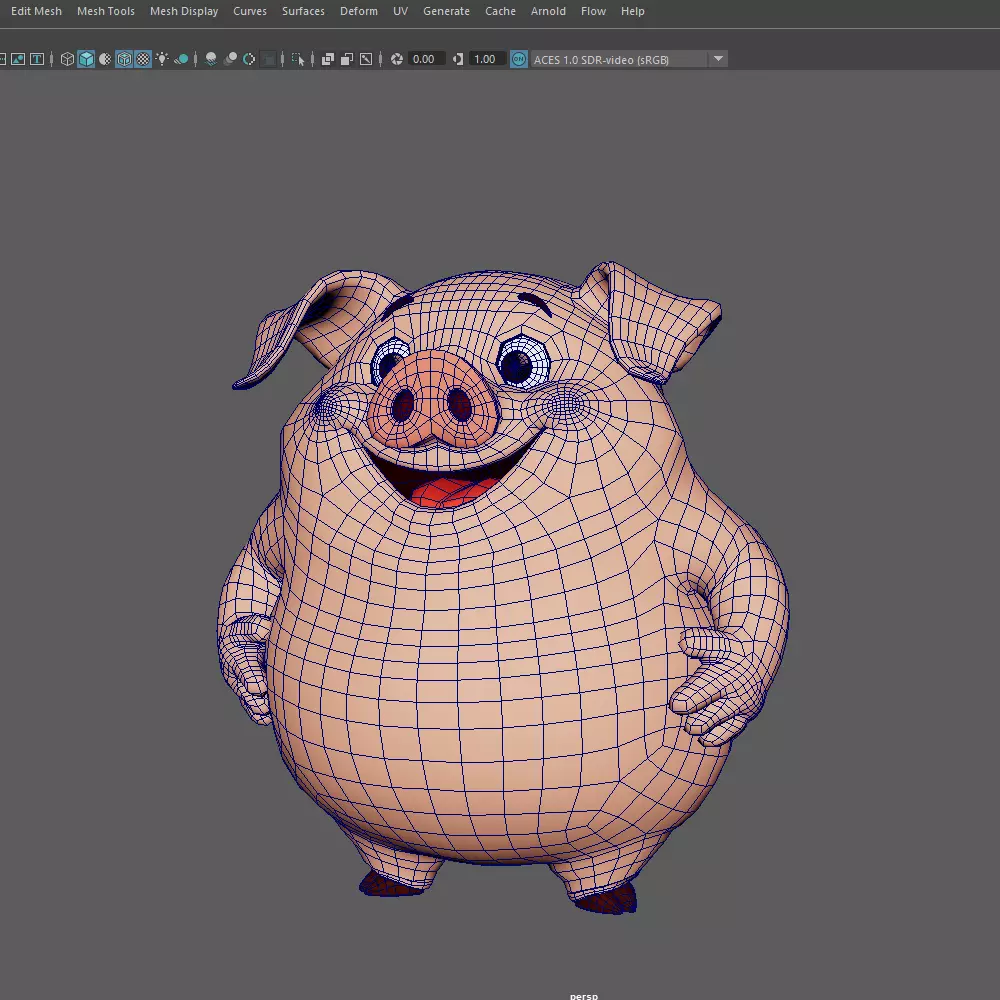 Pig Cartoon 3D model_19