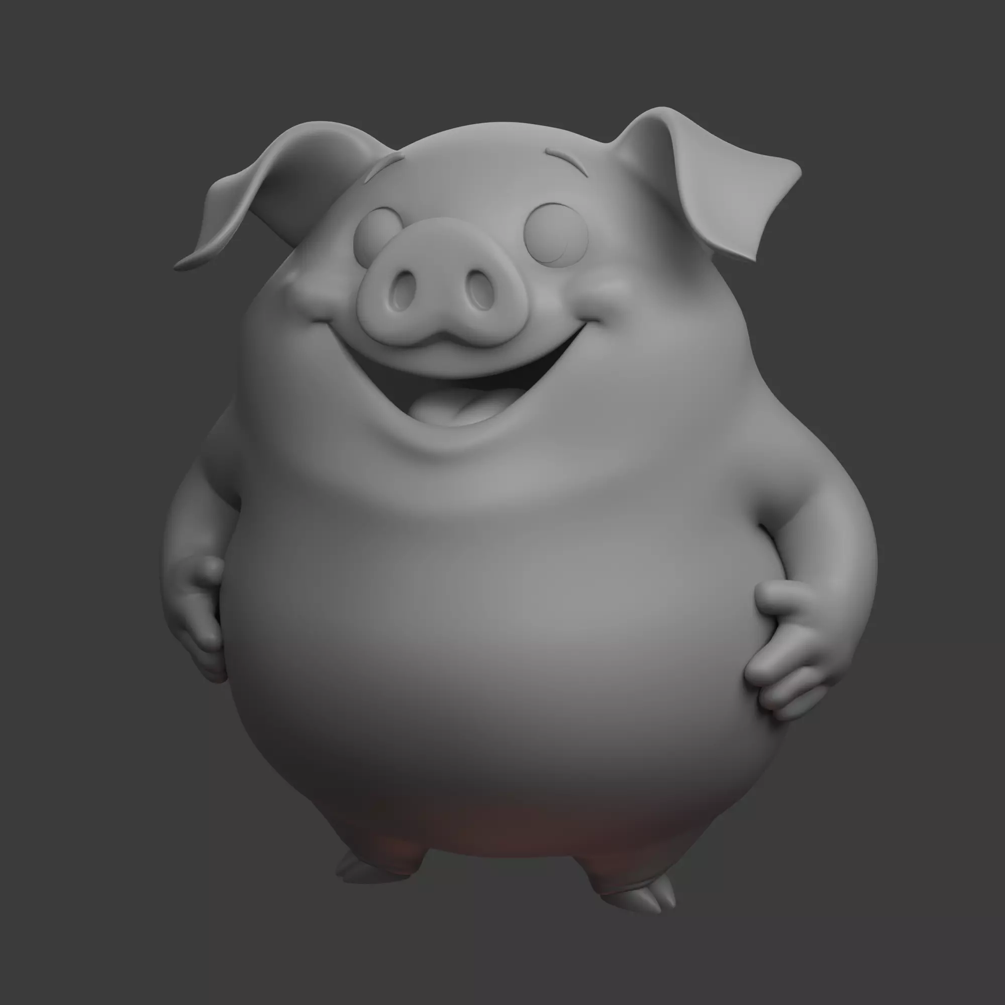 Pig Cartoon 3D model_8