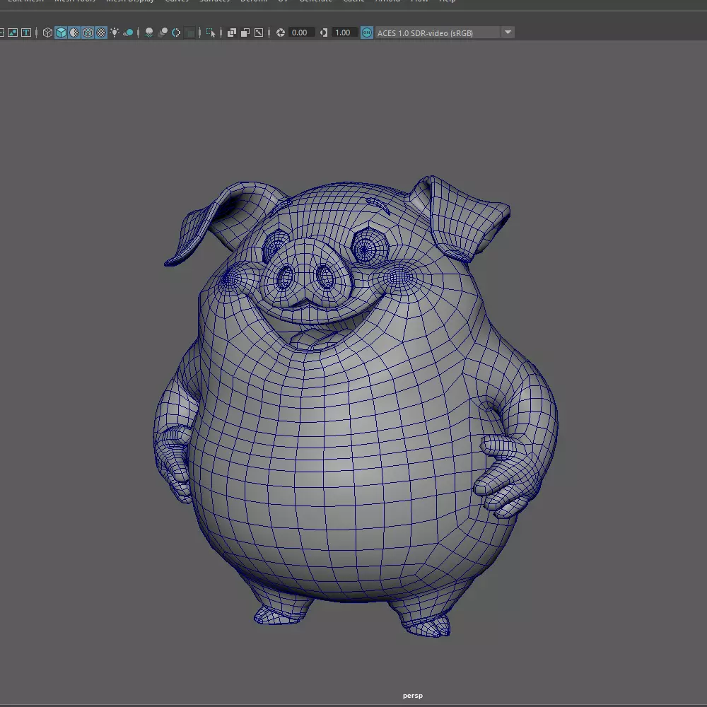 Pig Cartoon 3D model_20