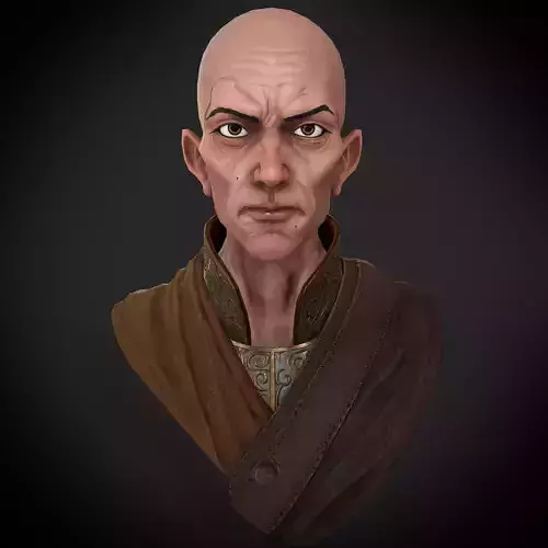 Realistic Male Bust Game Ready 3D Model