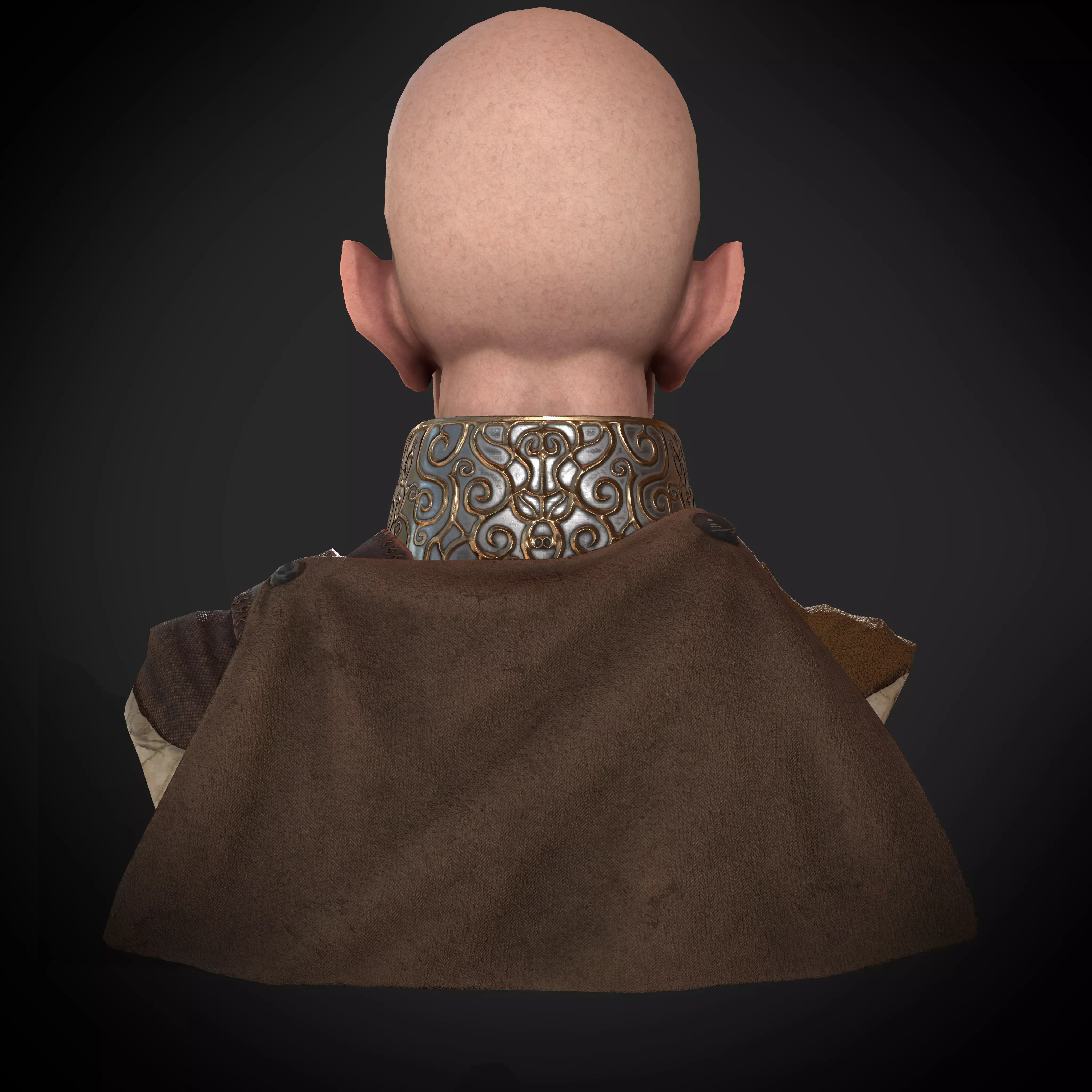 Realistic Male Bust Game Ready 3D Model 3D model_5