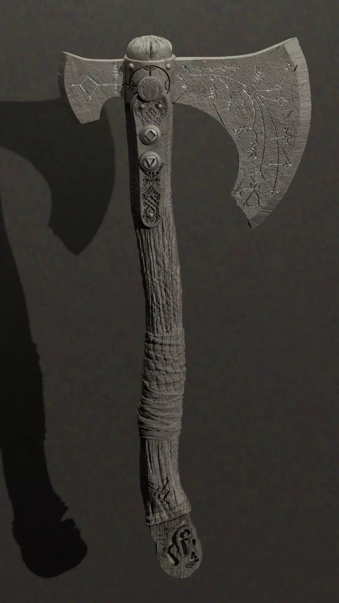 Kratos Leviathan God of War STL for 3D Printing 3D print model_3