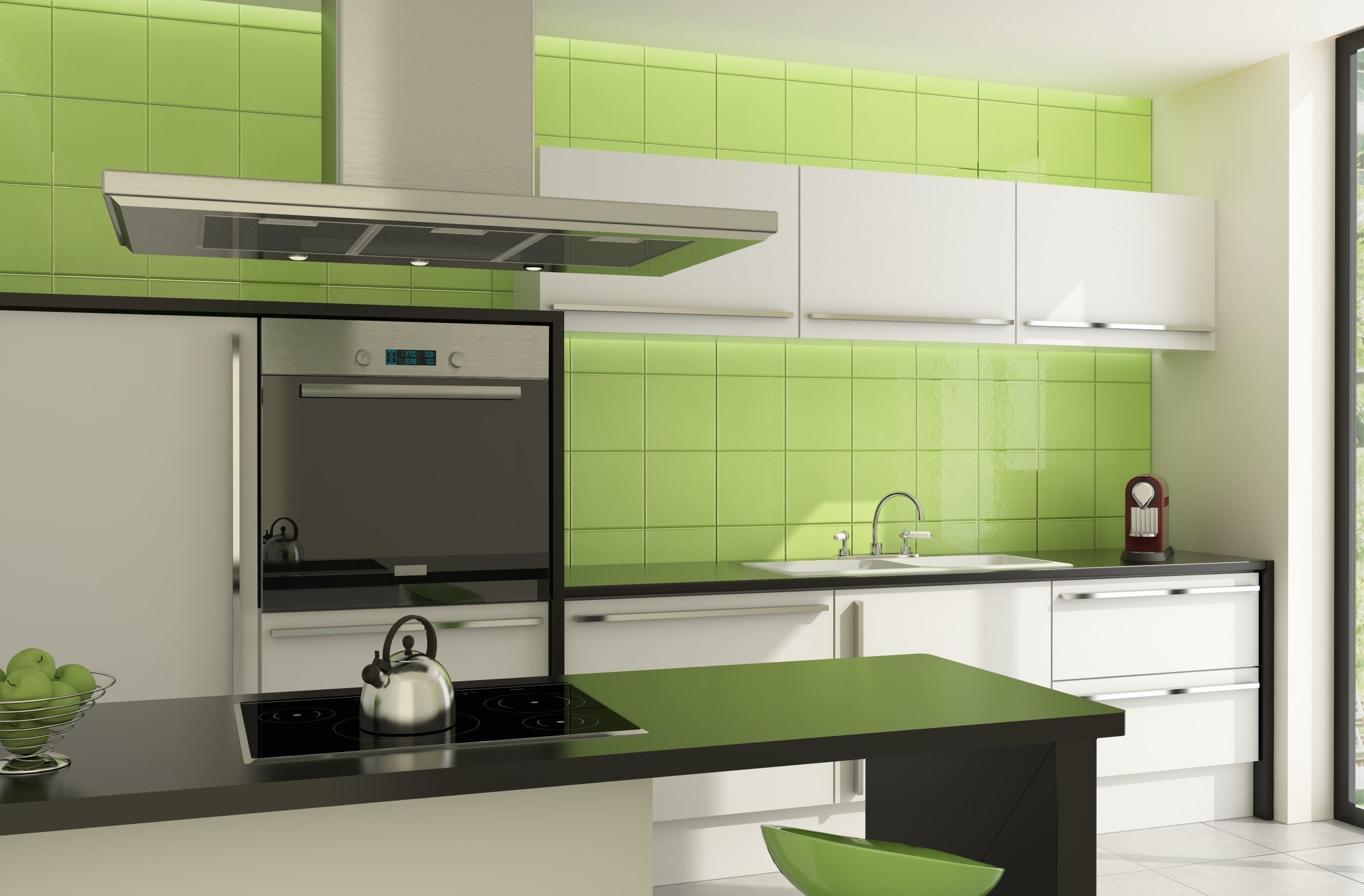 little green kitchen 3D model_1