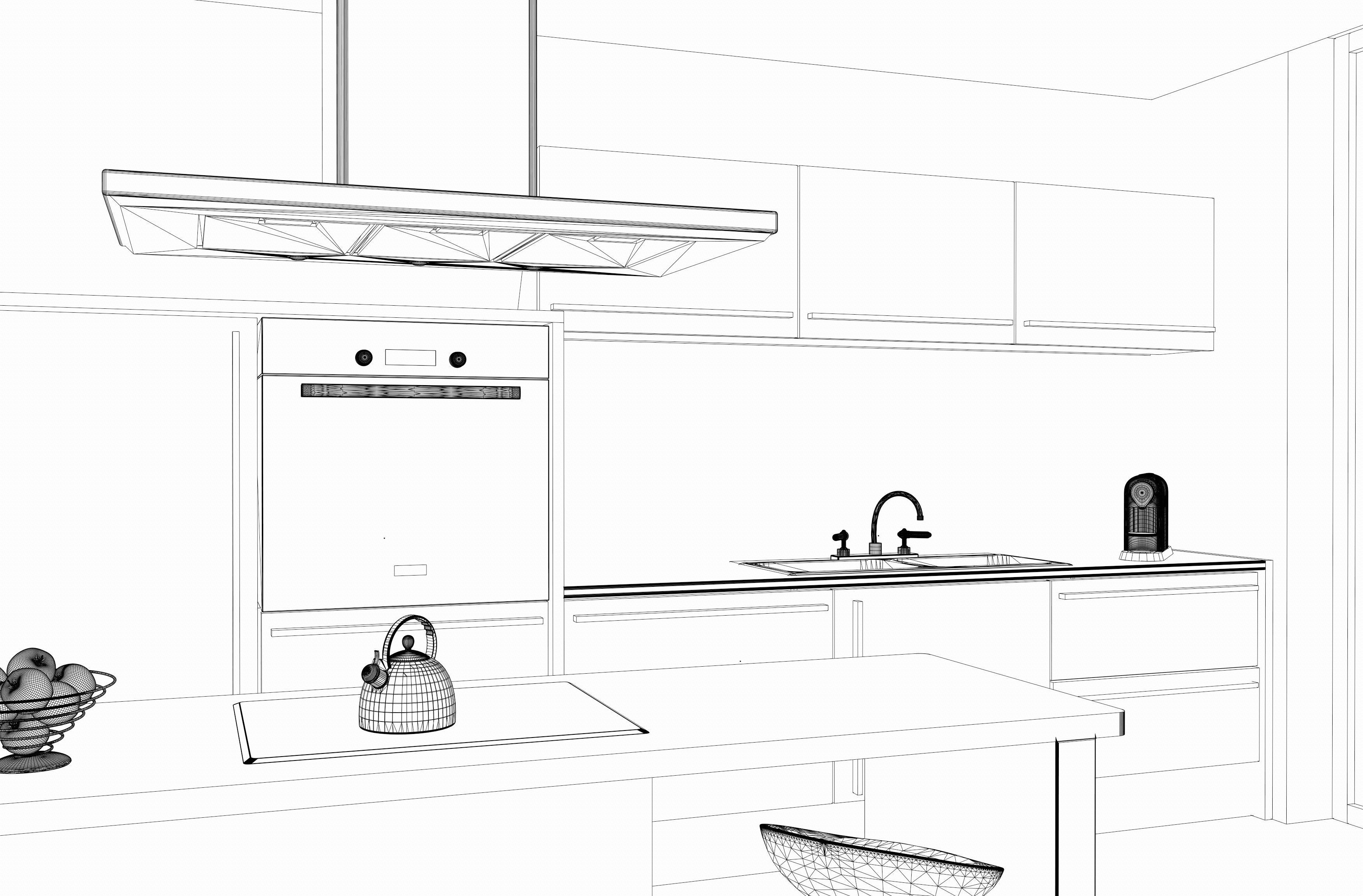 little green kitchen 3D model_7