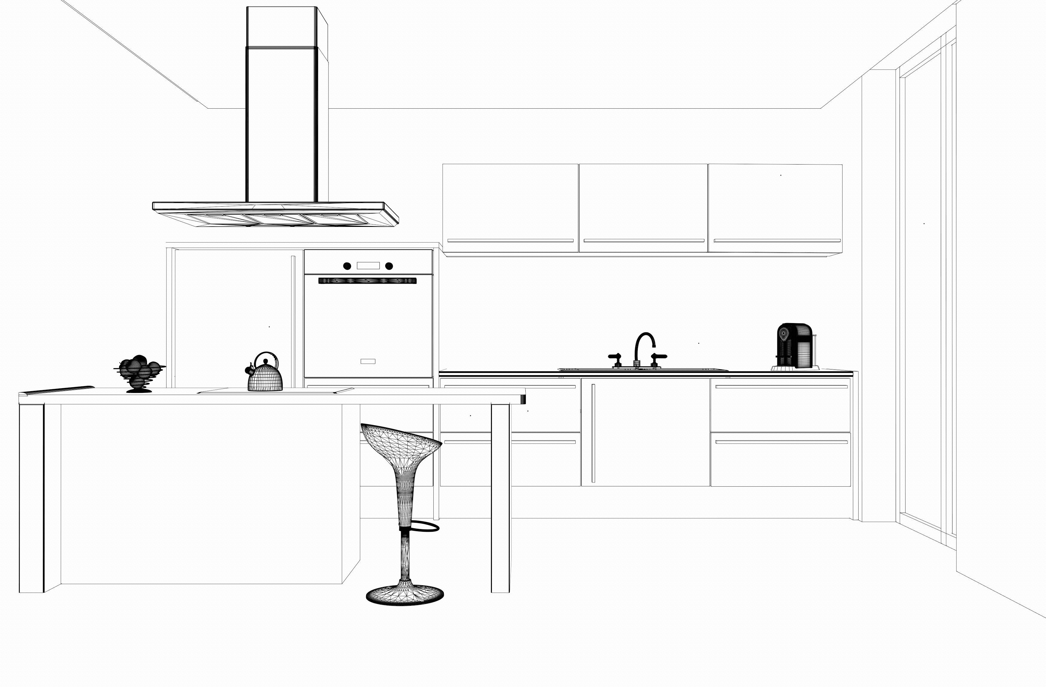 little green kitchen 3D model_6