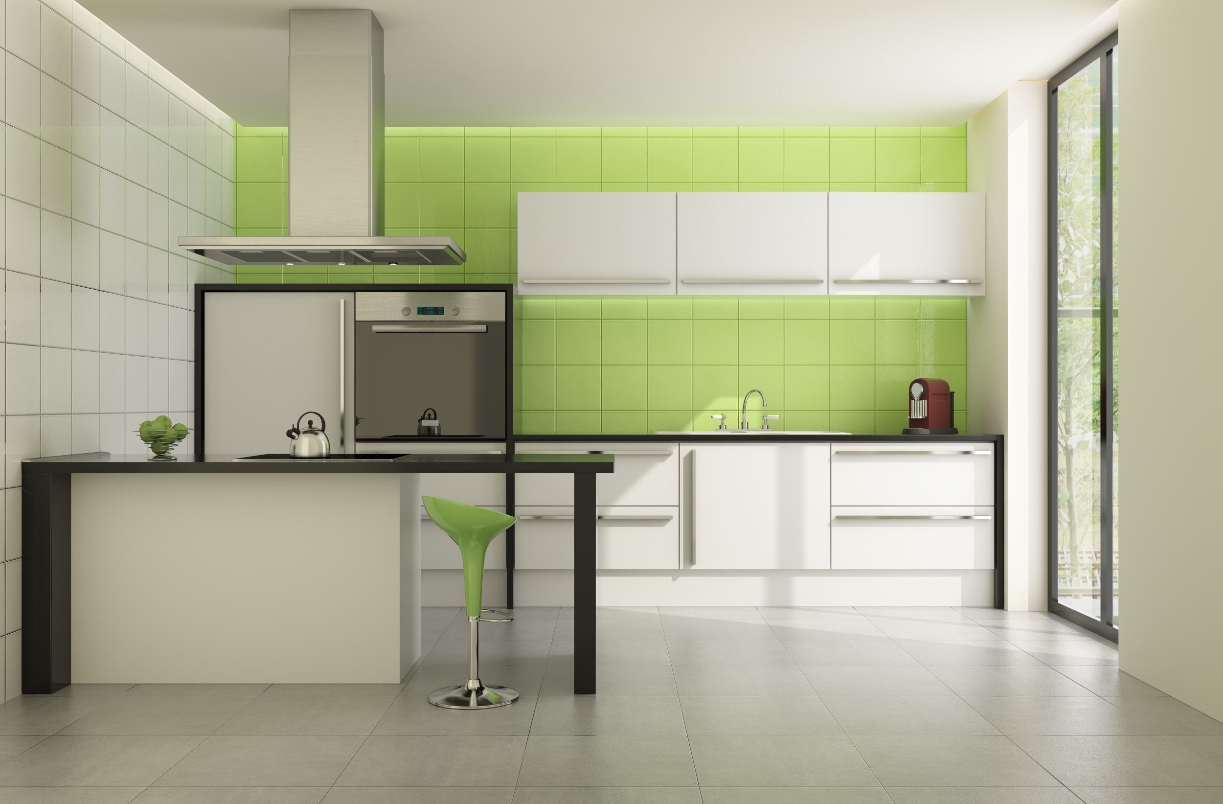 little green kitchen 3D model_0