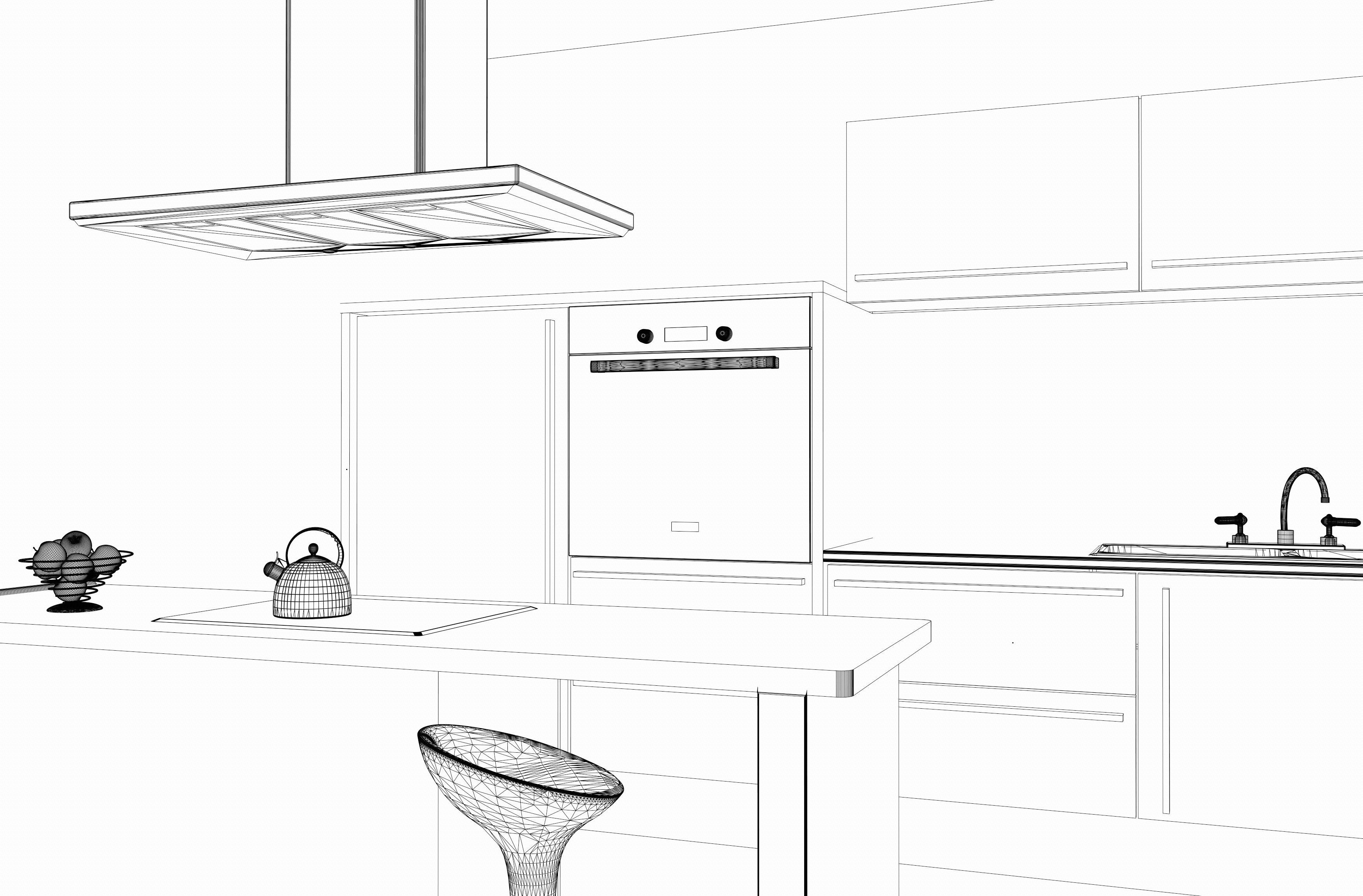 little green kitchen 3D model_8