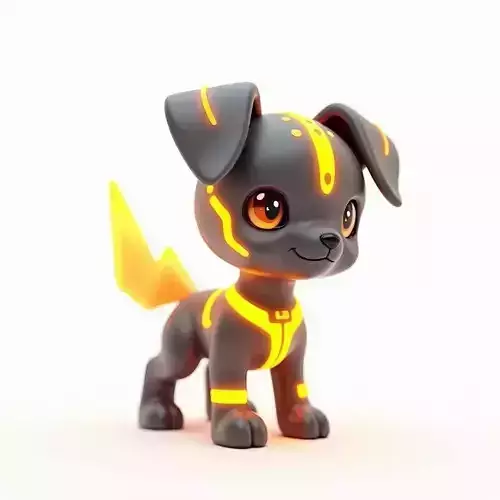 Lumipup Puppy Creature 3D Model Neon Glow Companion Low-poly 3D model Lumipup Puppy Creature 3D Model Neon Glow Companion Low-poly 3D model