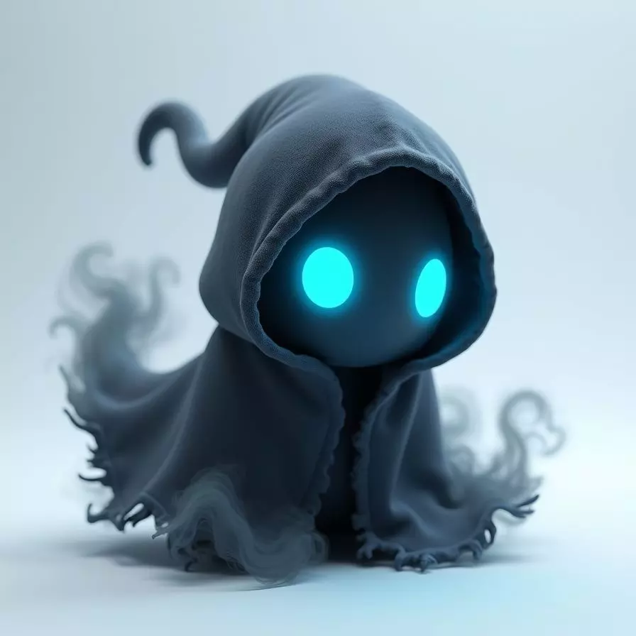 Gravyn Hooded Spirit Ghost Creature 3D Model Ethereal Companion Low-poly 3D model_0