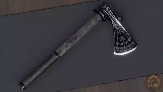 Axe 002  Medieval PBR 3D Axe for Unity