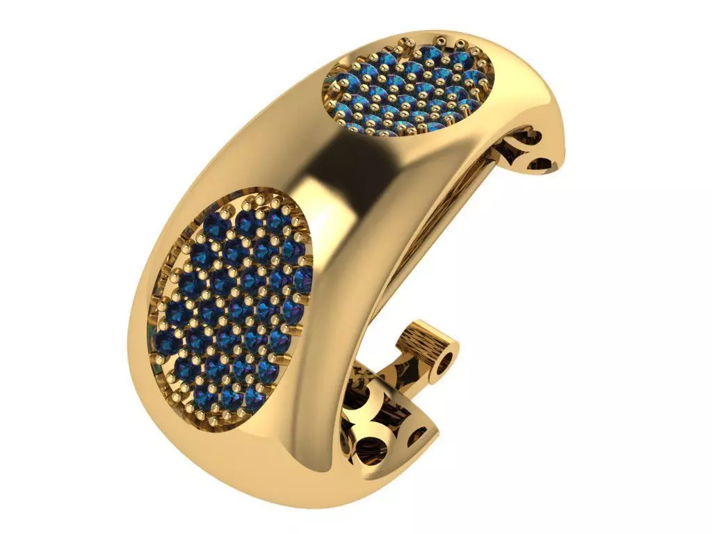 Custom Design Gold Bracelet and ring and earring full set 3D print model_2