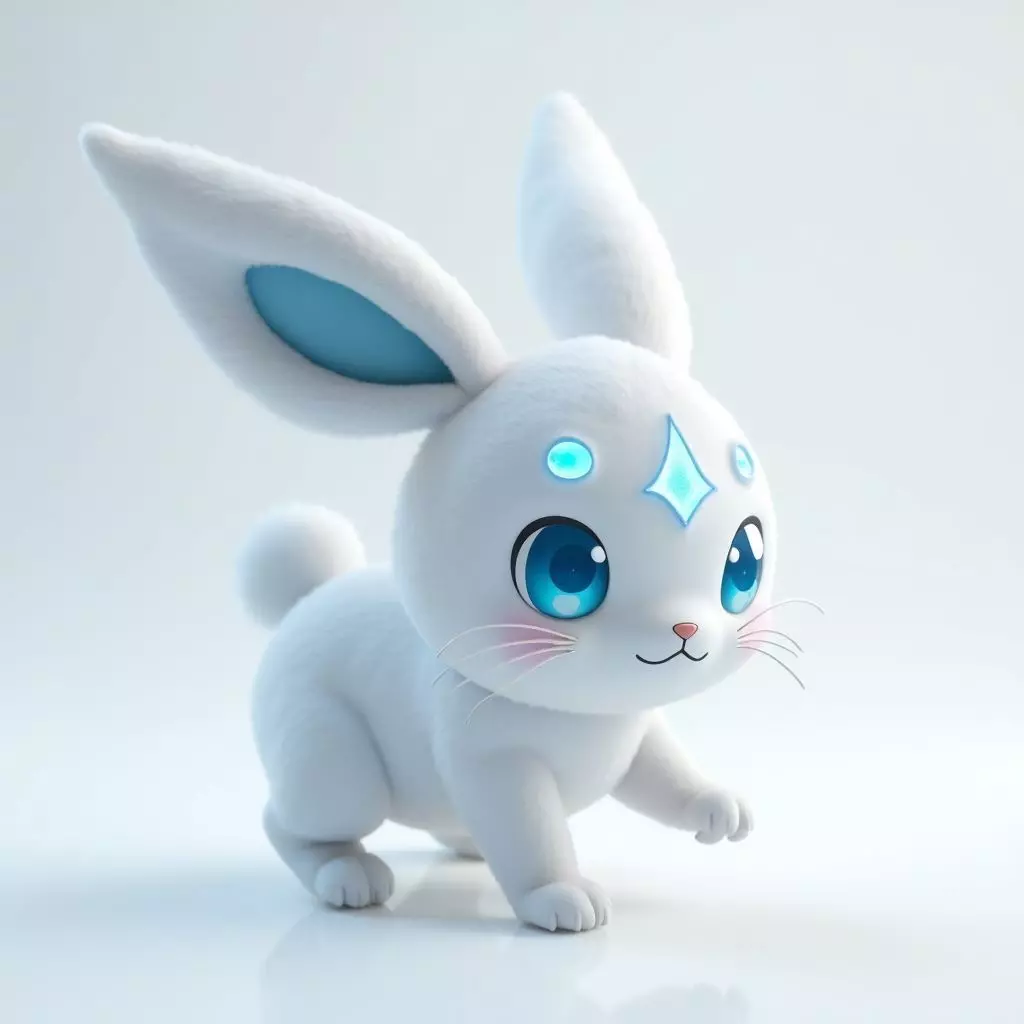 Eclipi Celestial Bunny Creature 3D Model Magical Companion Low-poly 3D model_0