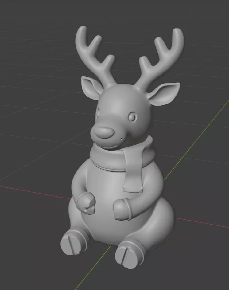 Reindeer sitting 3D print model_1