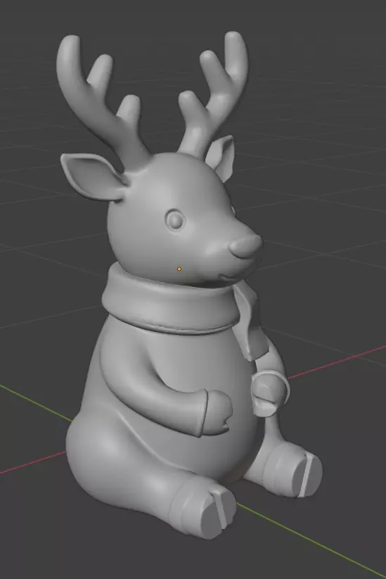 Reindeer sitting 3D print model_3