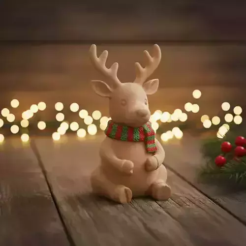 Reindeer sitting 3D print model