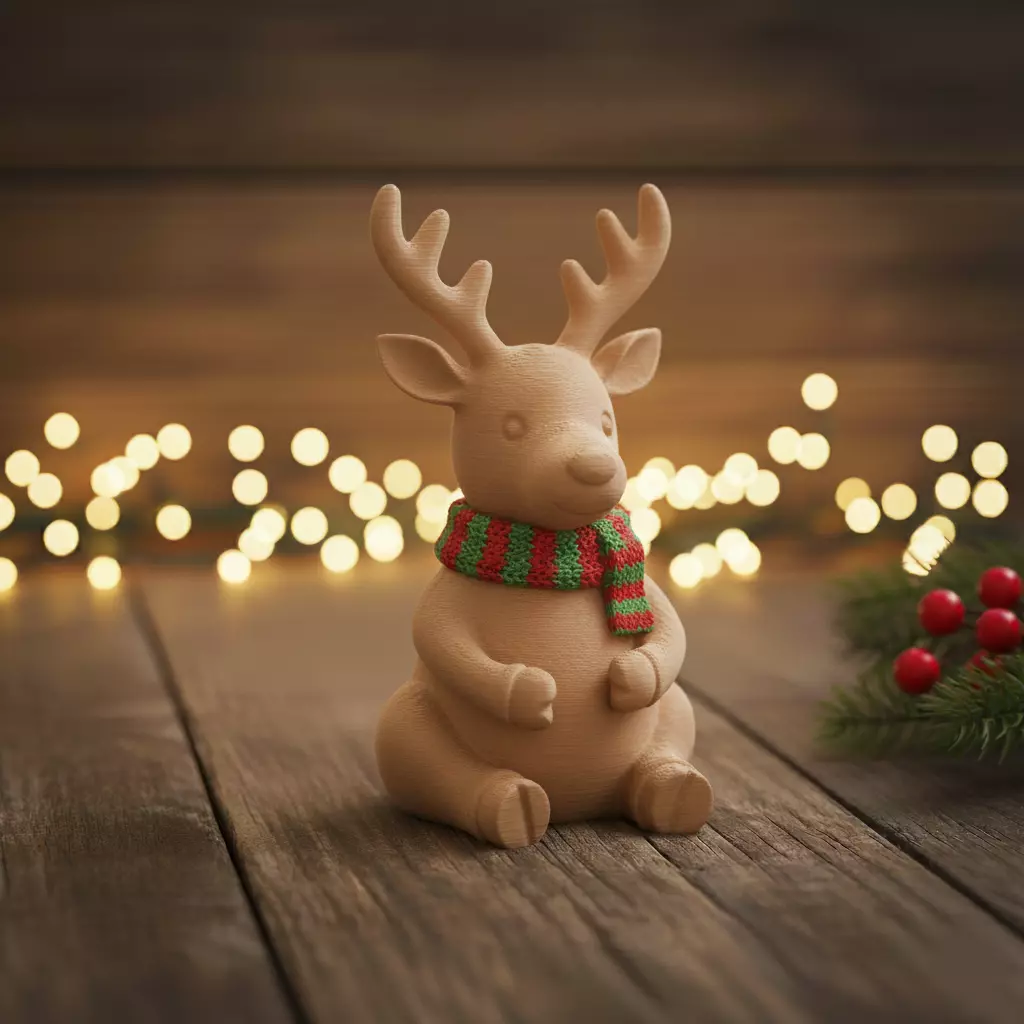 Reindeer sitting 3D print model_0