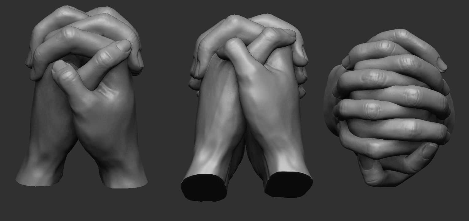 Praying hands 2 3D print model_1