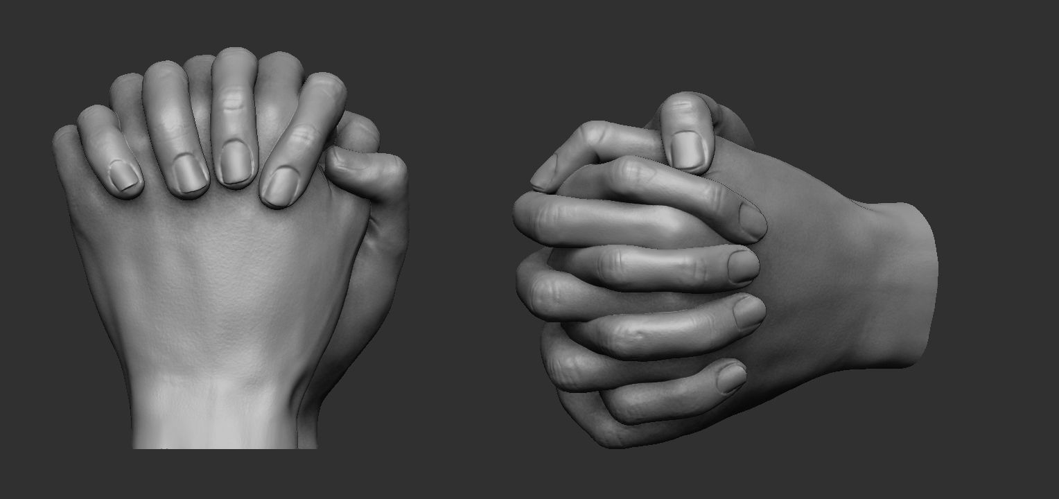 Praying hands 2 3D print model_2