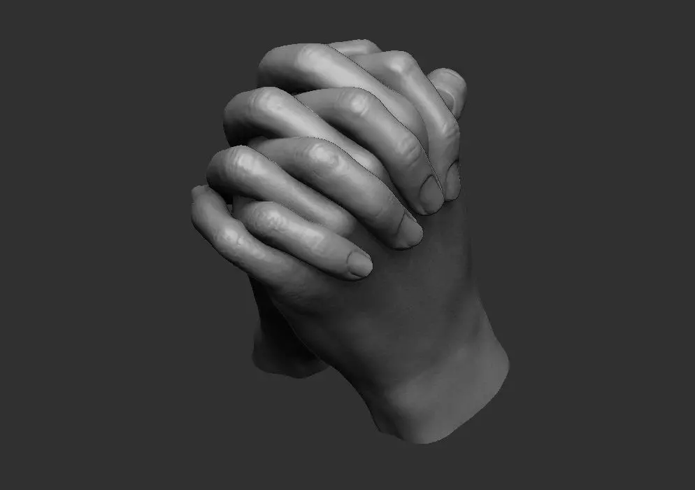 Praying hands 2 3D print model_0