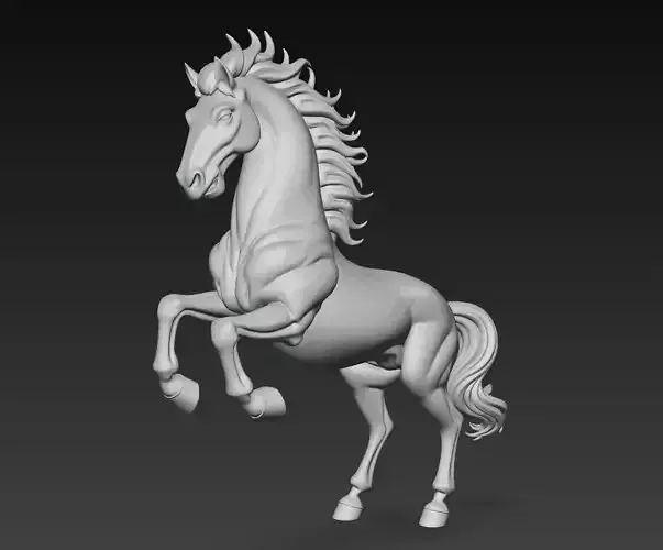 Rising Spirit Horse - Stylized Dynamic 3D Sculpture Model