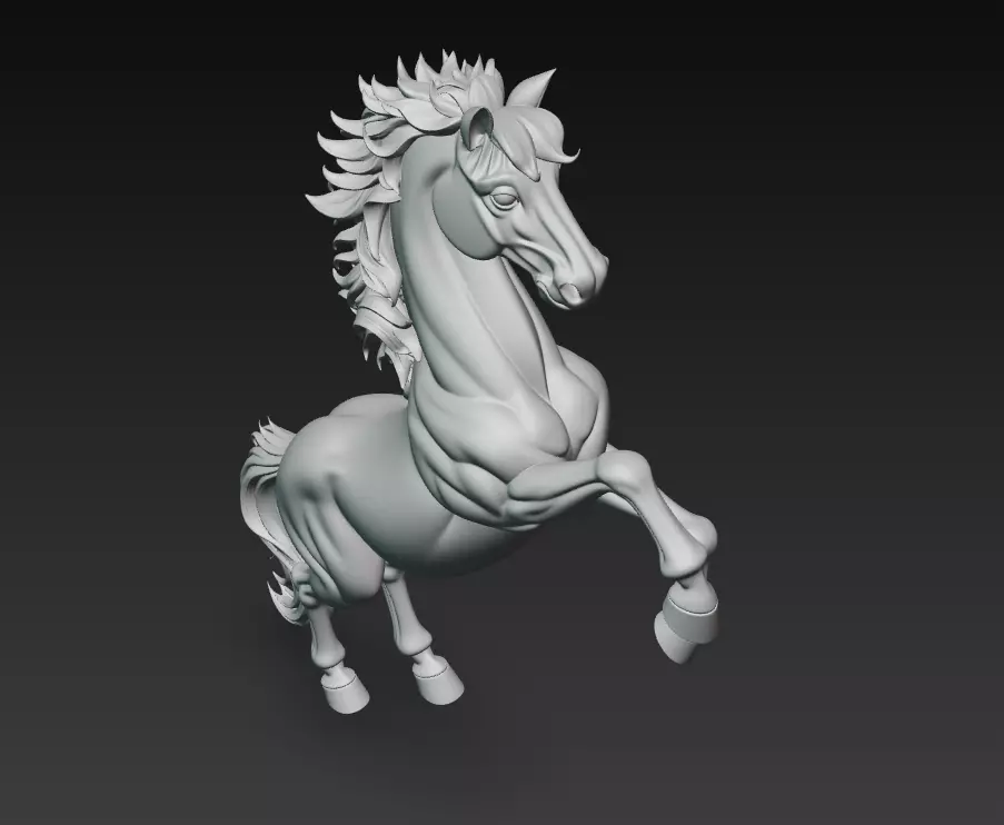 Majestic Stallion - Stylized Dynamic Horse 3D Sculpture Model 3D print model_5