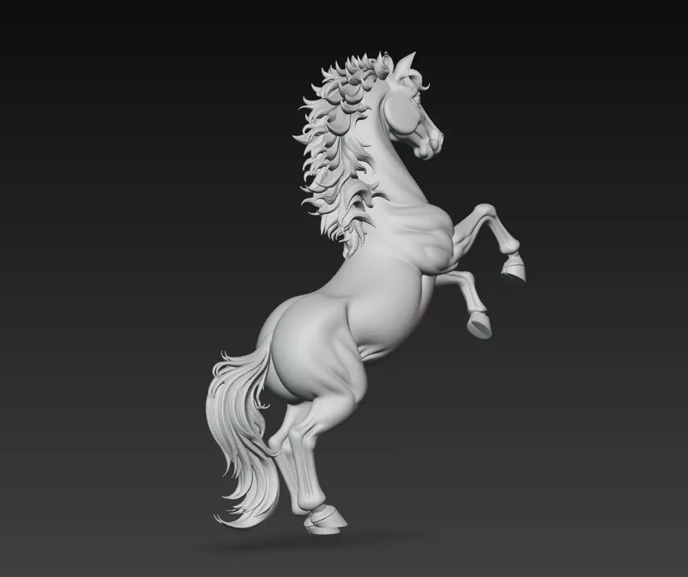 Majestic Stallion - Stylized Dynamic Horse 3D Sculpture Model 3D print model_2