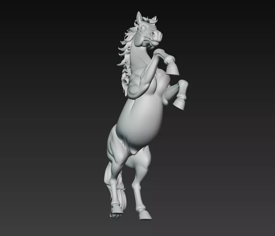 Majestic Stallion - Stylized Dynamic Horse 3D Sculpture Model 3D print model_6
