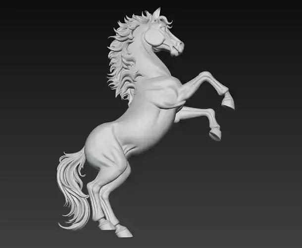 Majestic Stallion - Stylized Dynamic Horse 3D Sculpture Model