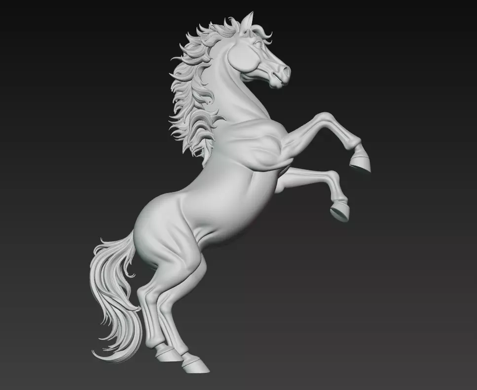 Majestic Stallion - Stylized Dynamic Horse 3D Sculpture Model 3D print model_0