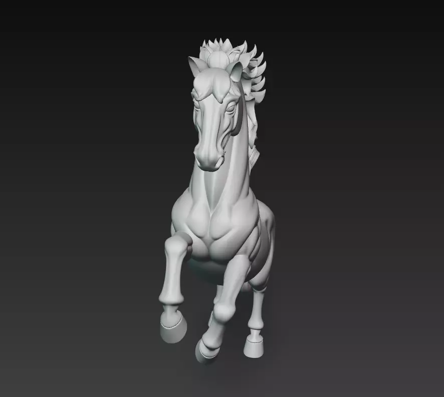 Majestic Stallion - Stylized Dynamic Horse 3D Sculpture Model 3D print model_7