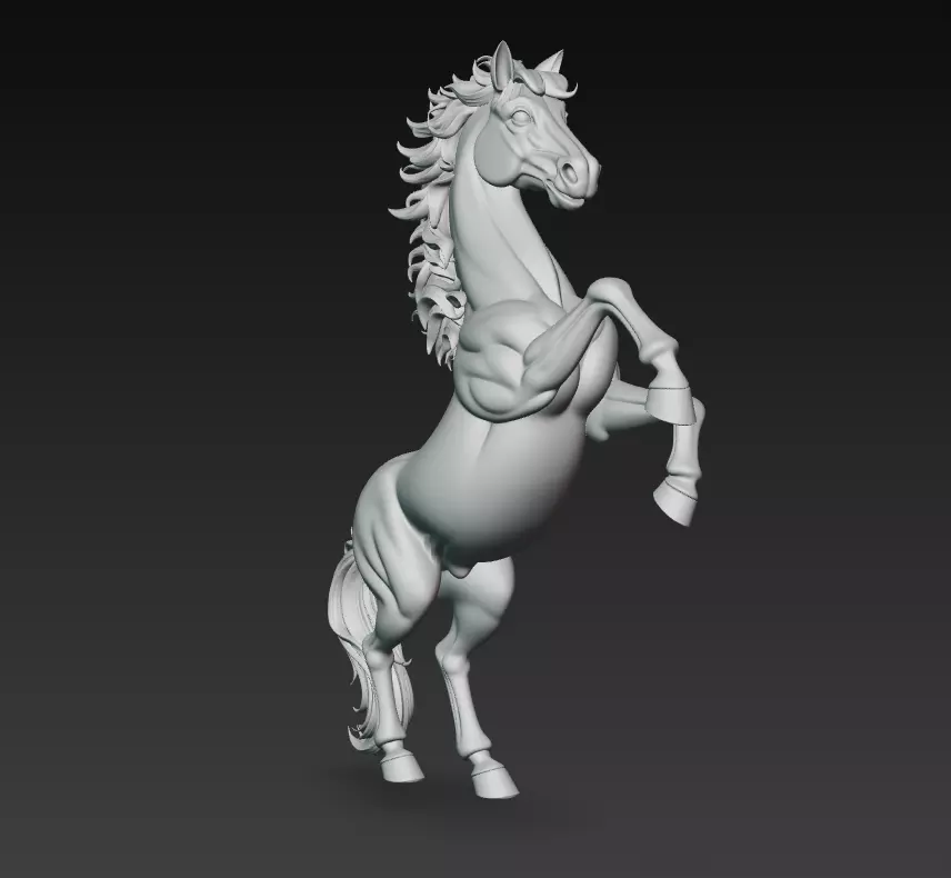 Majestic Stallion - Stylized Dynamic Horse 3D Sculpture Model 3D print model_1