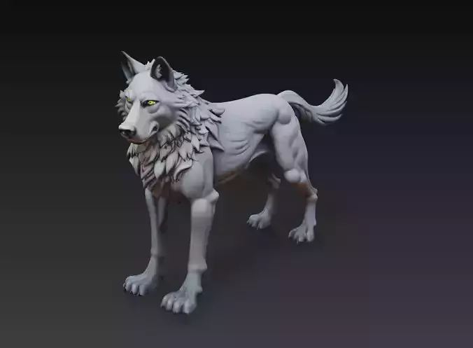 Prime Spirit Wolf - Mythic Guardian 3D Sculpture Model