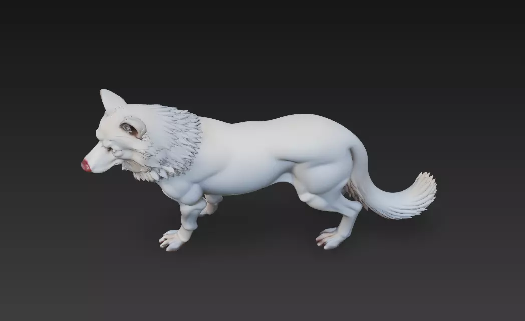 Lone Alpha Wolf - Realistic 3D Animal Sculpture Model 3D print model_8