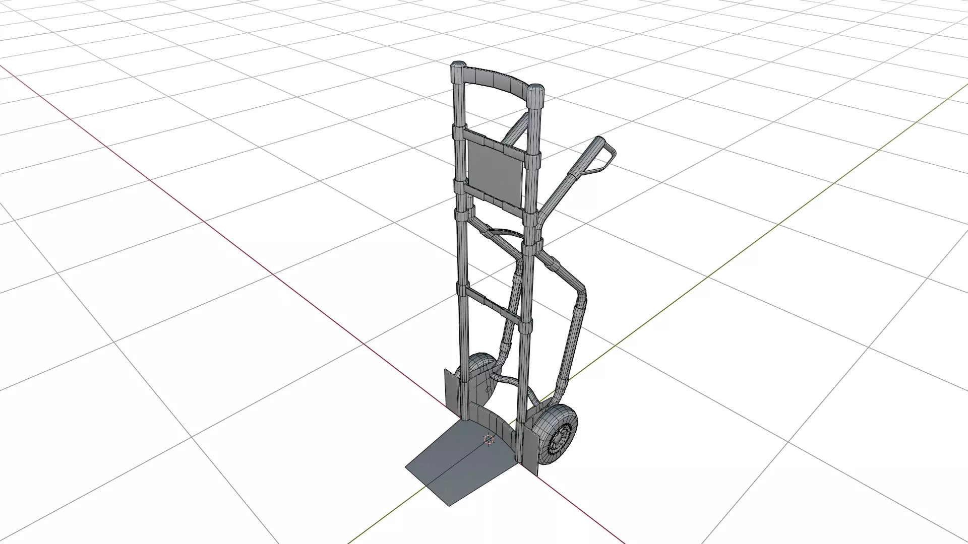 Handtruck Trolley Low-poly 3D model_6