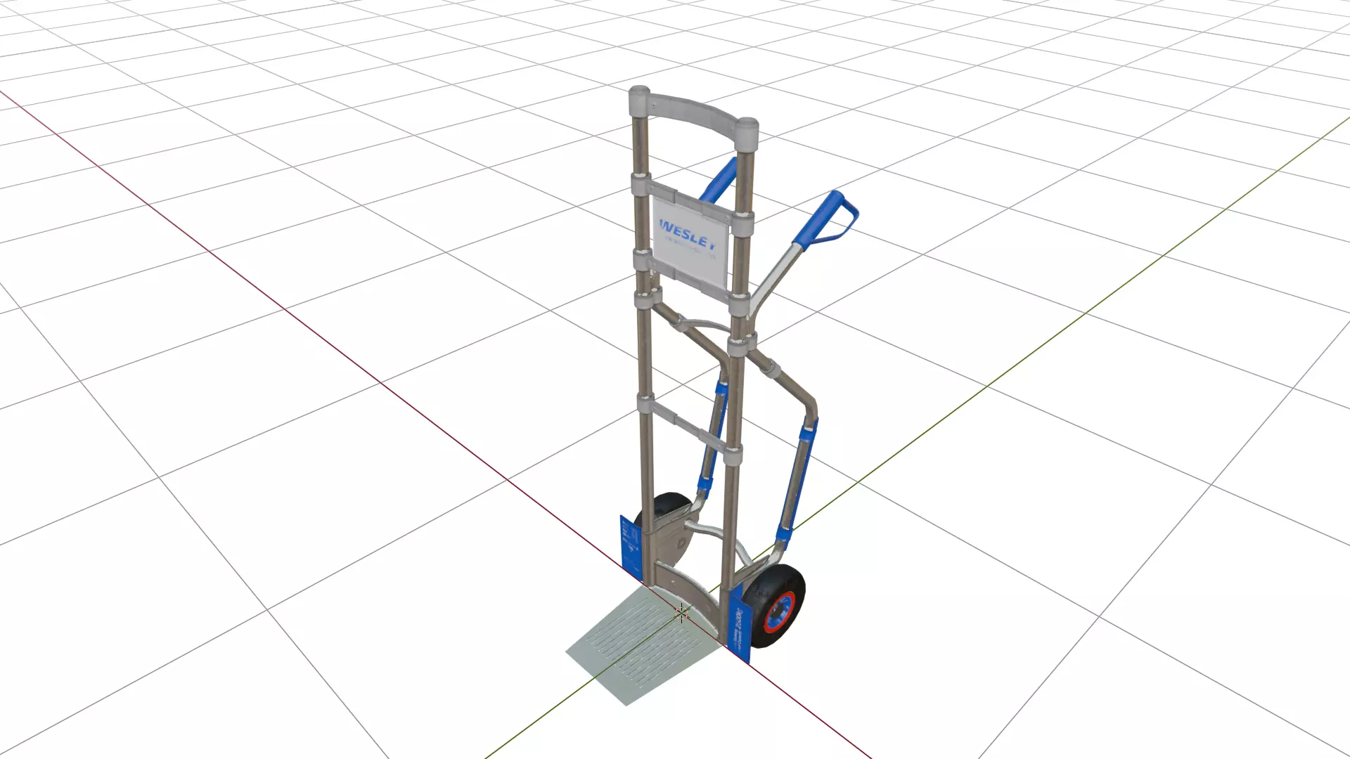 Handtruck Trolley Low-poly 3D model_5
